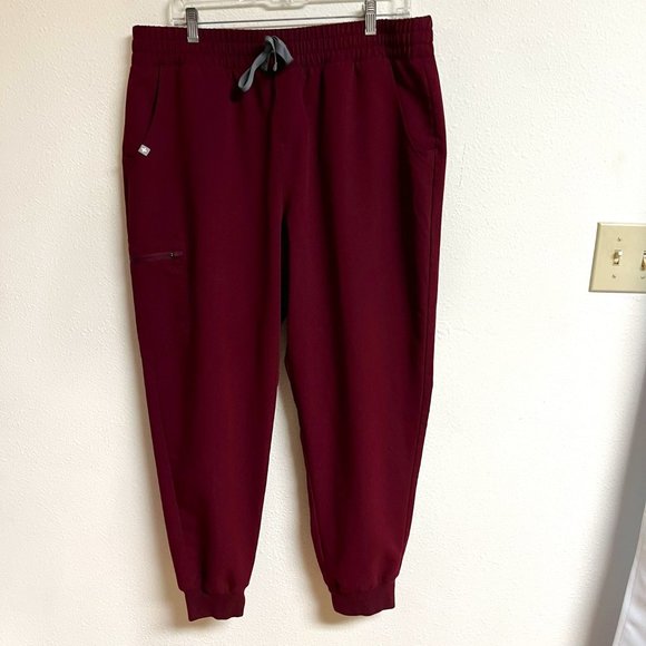 Figs Pants - Figs womens scub jogger pants Sz XL P petite burgundy technical collection